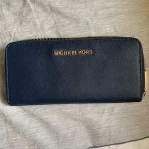 Blue and gold Michael Kors wallet